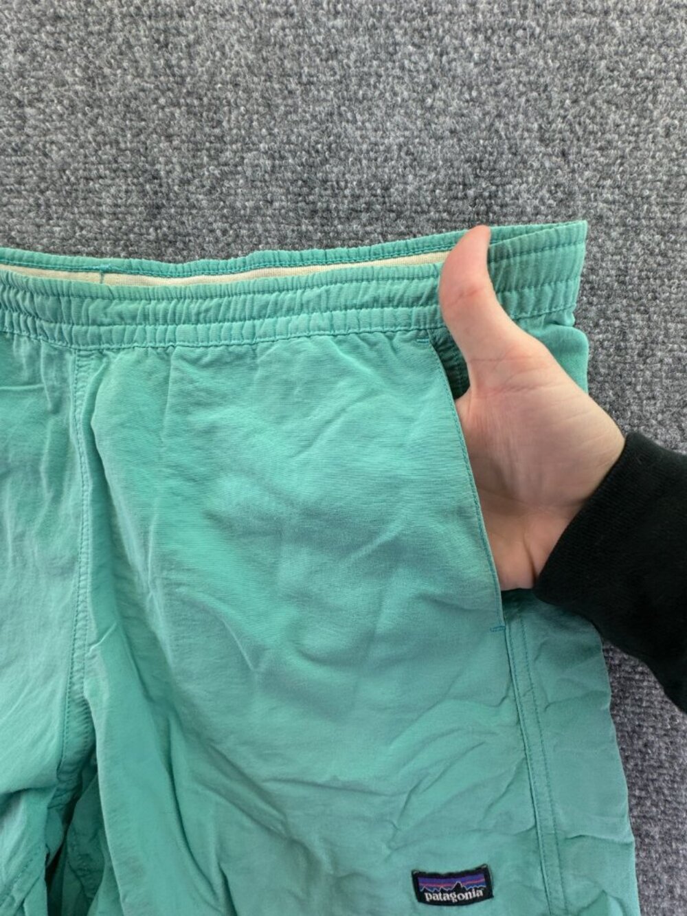 Patagonia Women Casual Outdoors Hiking Shorts Bottoms Elastic Medium Blue - Picture 8 of 16